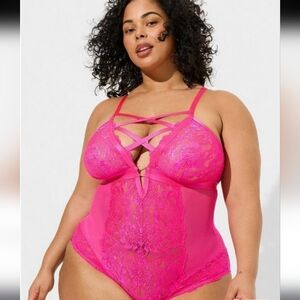Torrid Hot  pink Strappy Bodysuit